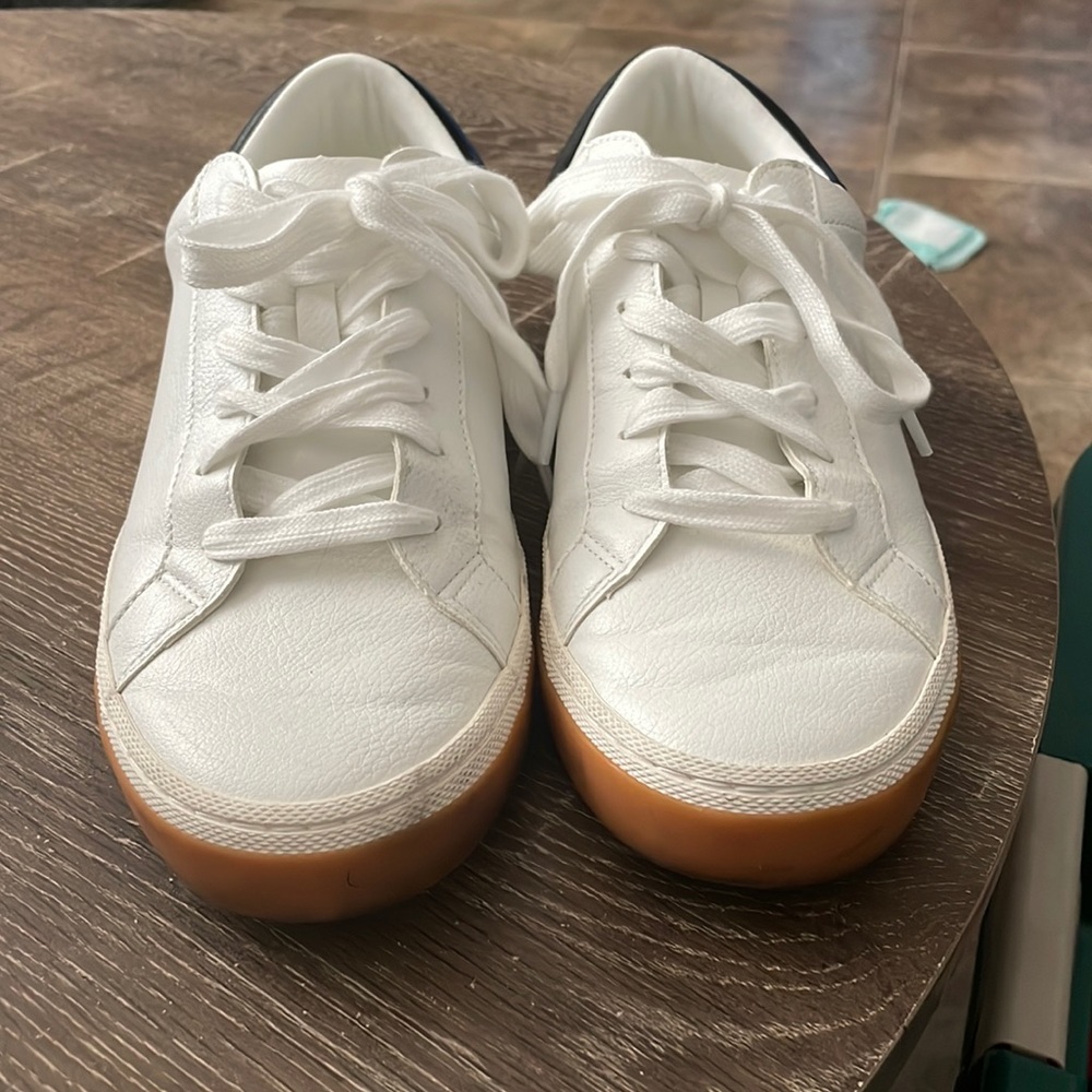 Faux Leather Color-Block Sneakers